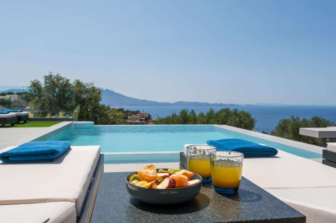 Villa Ekphrasis With Sea View And Jacuzzi Ravdhoúkha Zewnętrze zdjęcie