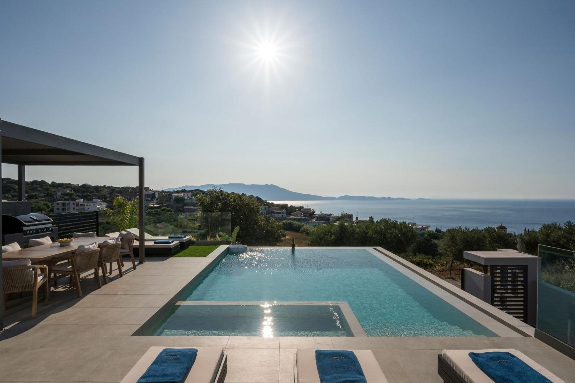 Villa Ekphrasis With Sea View And Jacuzzi Ravdhoúkha Zewnętrze zdjęcie