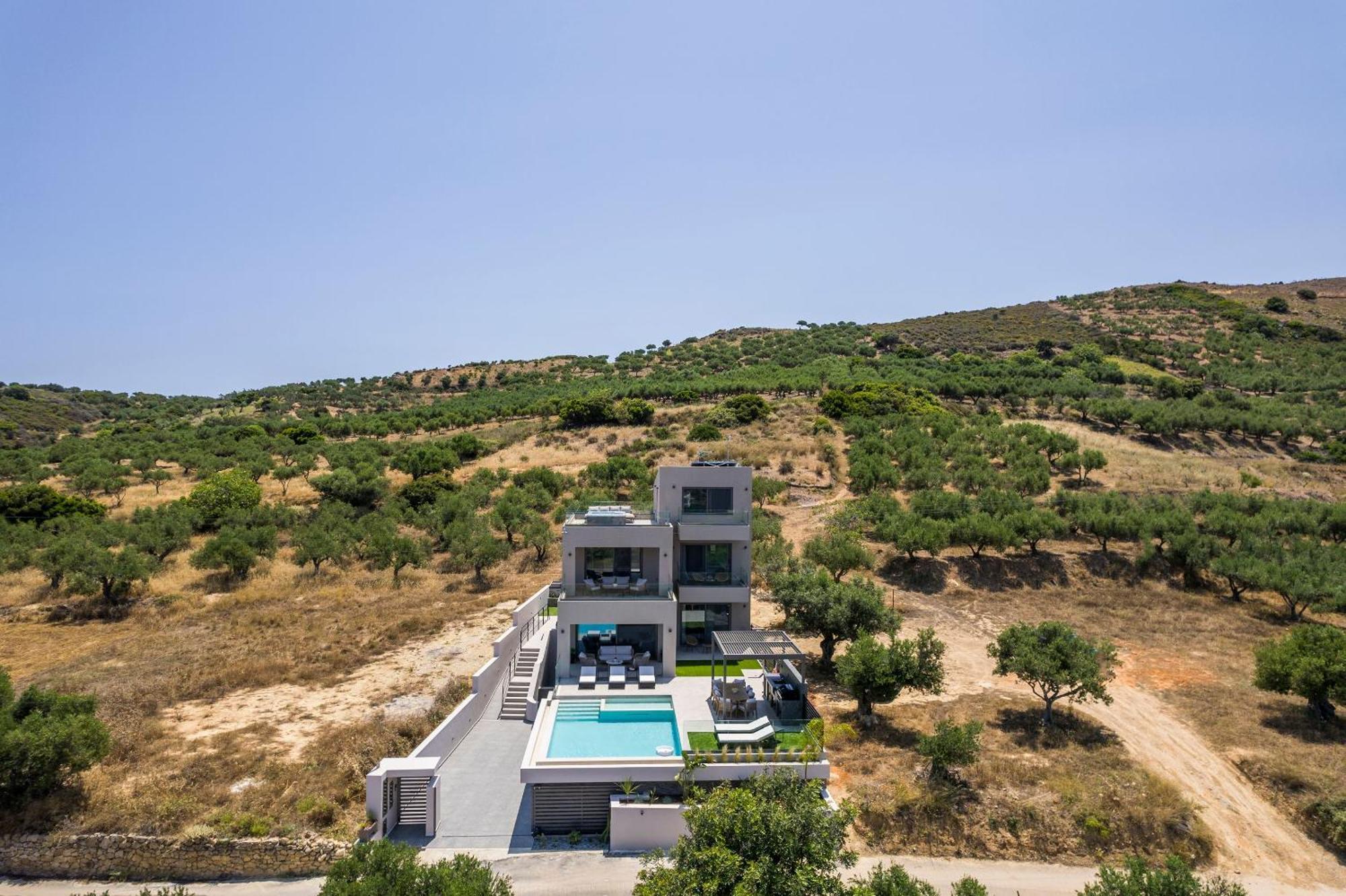 Villa Ekphrasis With Sea View And Jacuzzi Ravdhoúkha Zewnętrze zdjęcie