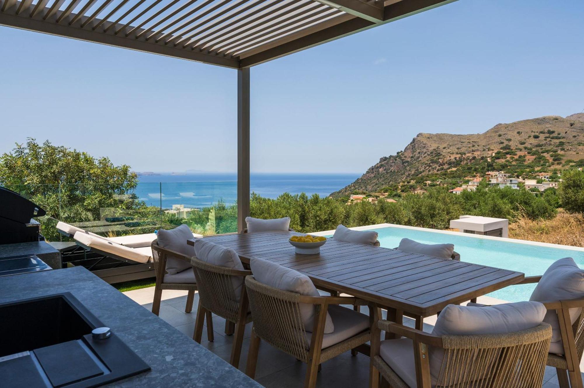 Villa Ekphrasis With Sea View And Jacuzzi Ravdhoúkha Zewnętrze zdjęcie